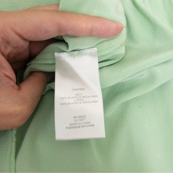 Tibi Eco Silk Cape Mini Dress 2 Mint Green Zip Sleeveless Tie Hem - Picture 16 of 16